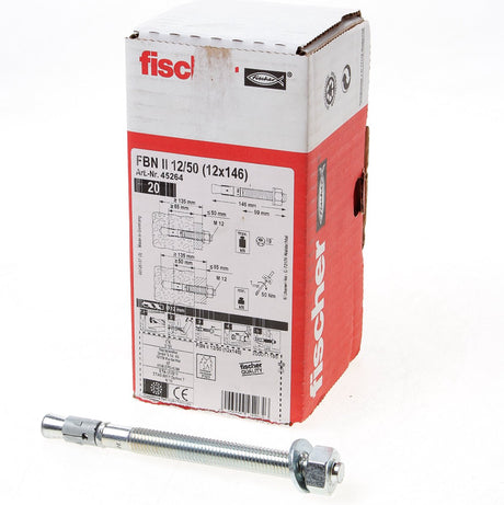 Fischer 20x boltanker fbn ii ø 12 mm længde 146 mm - 45264