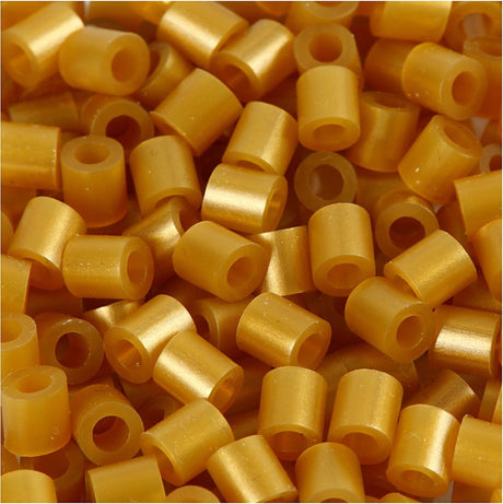 Nabbi jern på perler, størrelse 5x5 mm, hulstørrelse 2,5 mm, medium, guld (32263), 1100 stk. 1 æske
