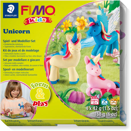 Fimo kids 8034 - ovnhærdende modellervoks - form legesæt enhjørning