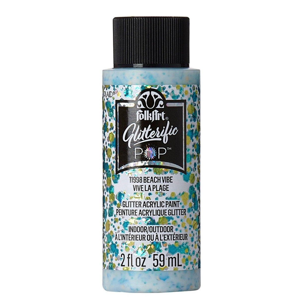 Folkart • glitrende pop akrylmaling beach vibe 59ml