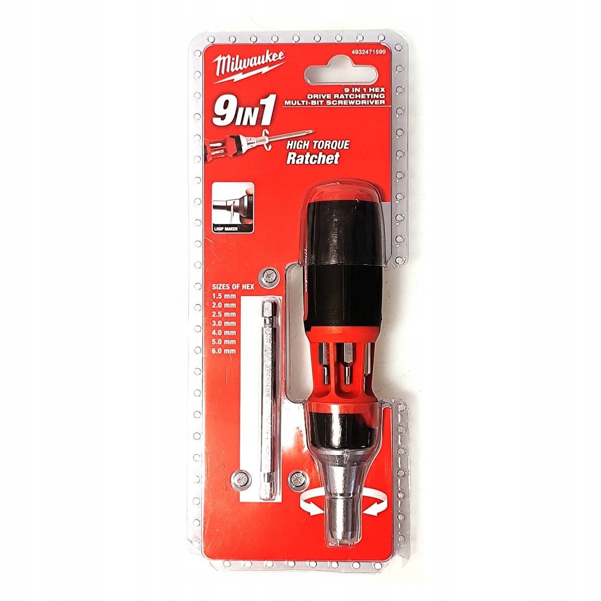Milwaukee 9 in 1 ratel multibit schroevendraaier - 4932471599