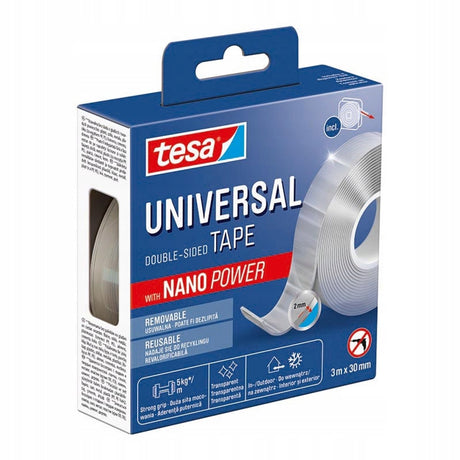 Tesa nano power dobbeltsidet monteringstape 3m x 30mm - yderst genanvendelig