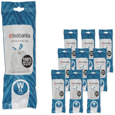 Brabantia perfectfit affaldssække - 5 l - kode w - 10 ruller x 20 stk.