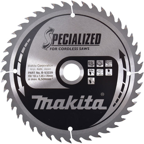 Makita tilbehør rundsavklinge træ | specialiseret 165x20x1,45 44t 23g - b-53229 b-53229