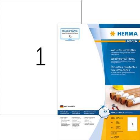 Herma 10775 printeretiket hvid selvklæbende printeretiket