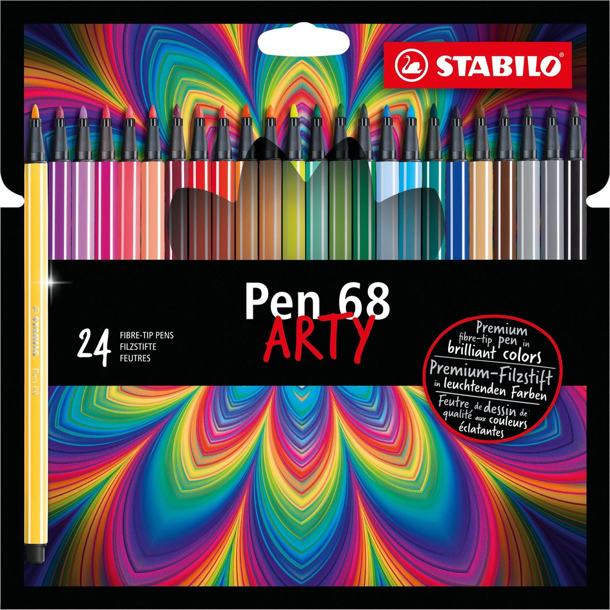 Stabilo pen 68 - tusch - arty - sæt med 24 stk