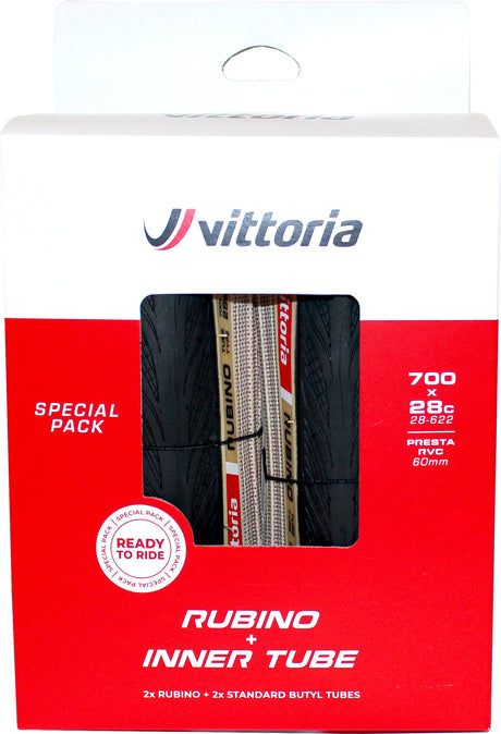 Vittoria rubino v graphene 2.0 folding tyre set incl. 60mm inner tubes