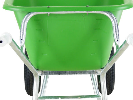 Fort produkter trillebør f s 165l grøn hdpe container galvaniseret bund 2 hjul
