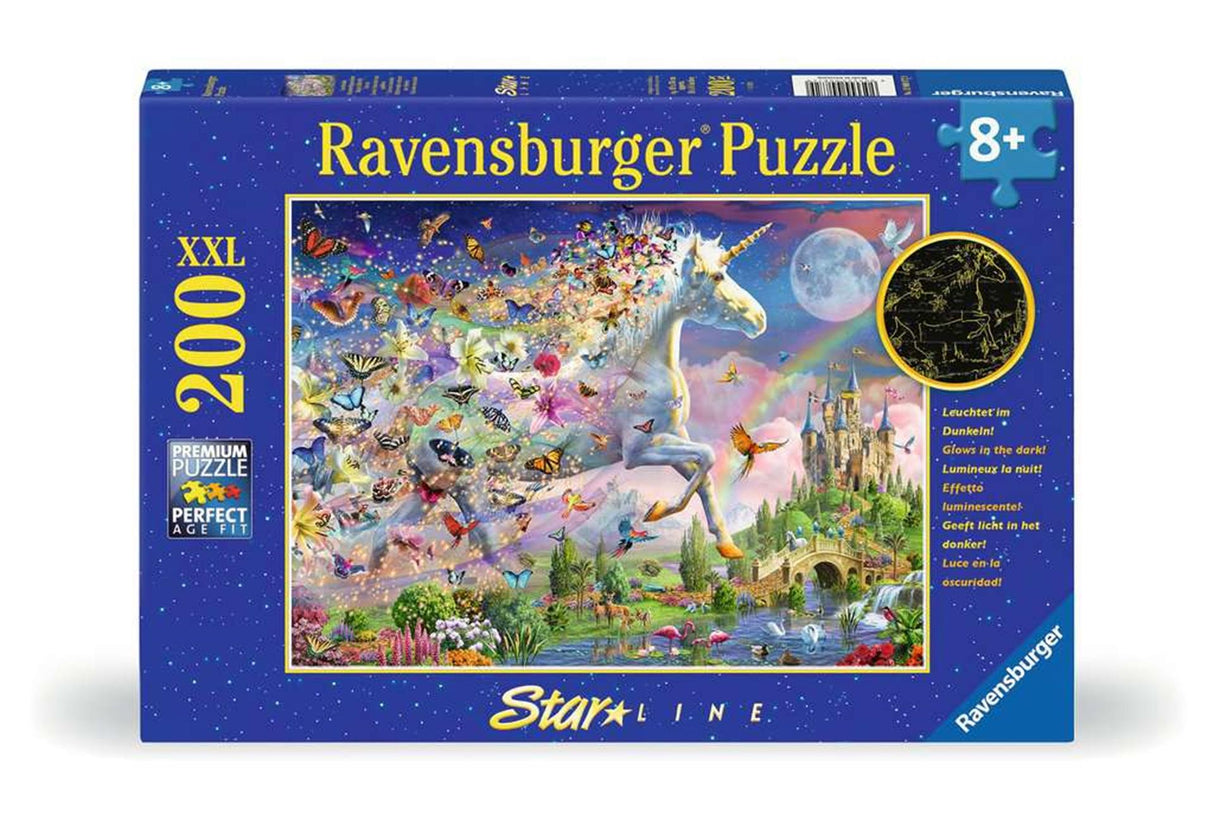 Ravensburger puslespil fantasy unicorn star line - puslespil - 200 brikker