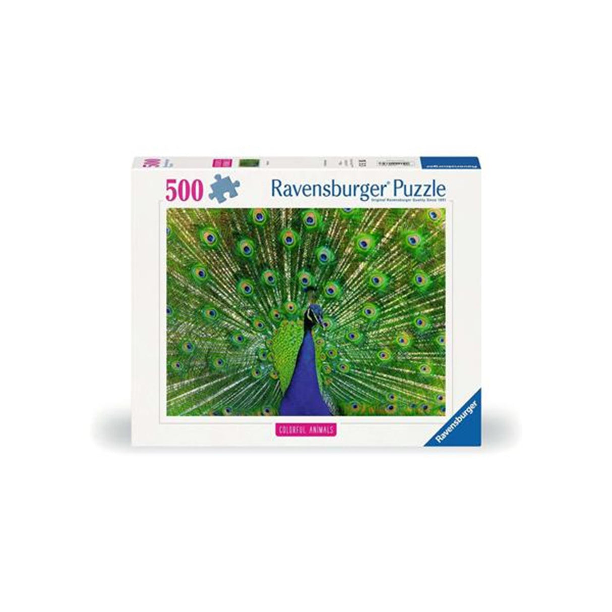 Ravensburger puslespil påfugl 500 brikker