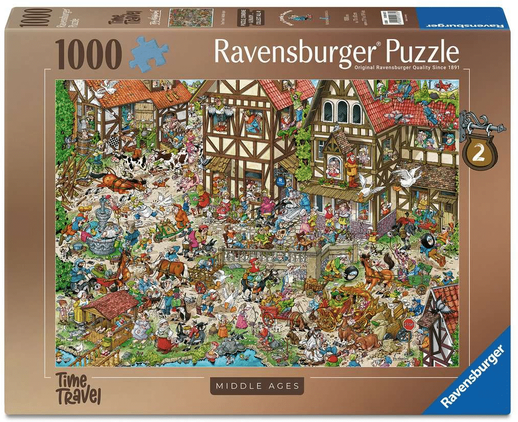 Ravensburger rays tegneserieserie - tidsrejse 2 - middelalder - puslespil med 1000 brikker