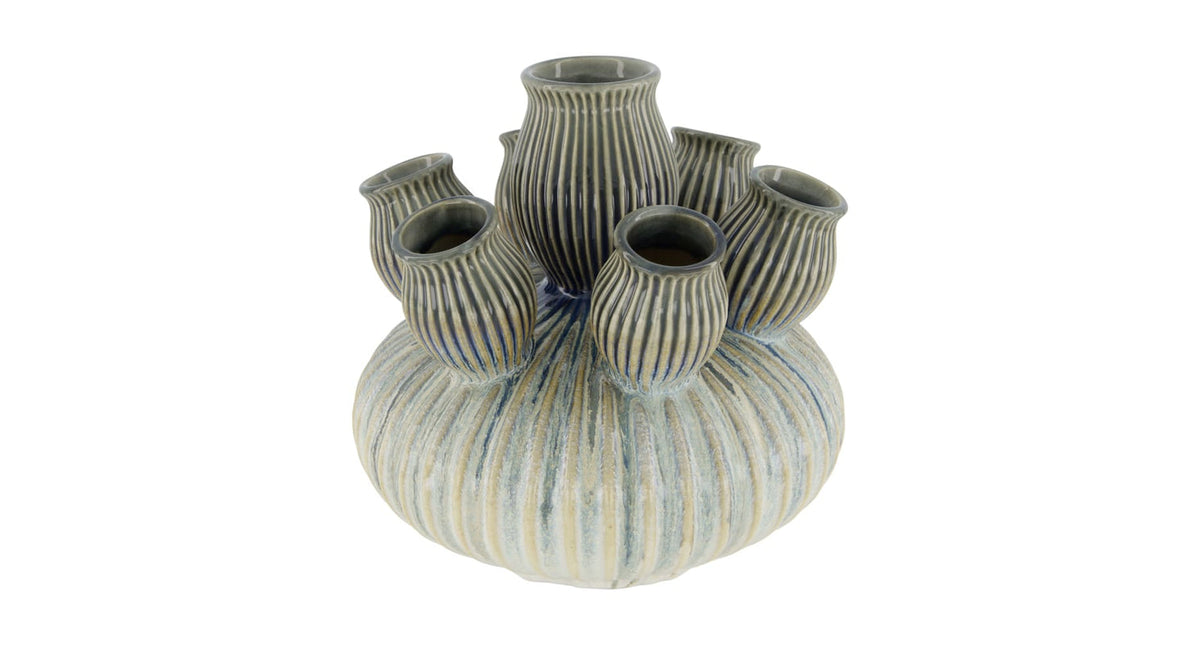 Vase ceramic 25x25x25cm white grey