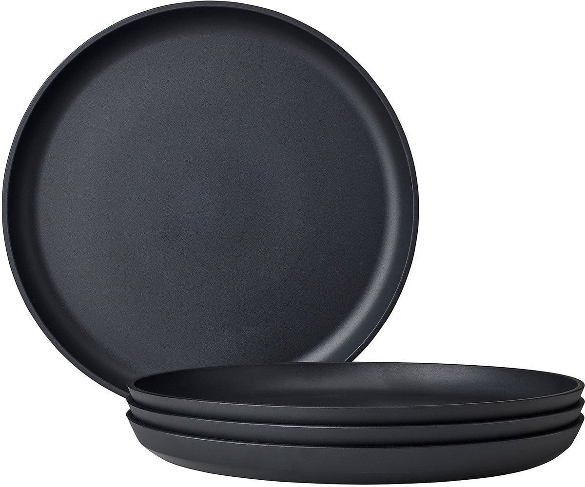 Mepal ontbijtbord silueta - 4 stuks - camping borden - nordic black