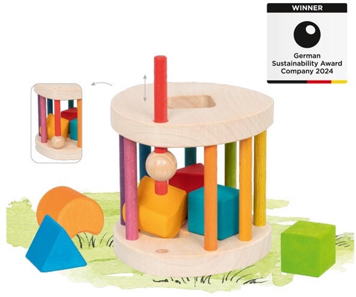 Goki sorteerdoos - kleuren - 13x12,5x12,5cm - educatief - 1 jaar
