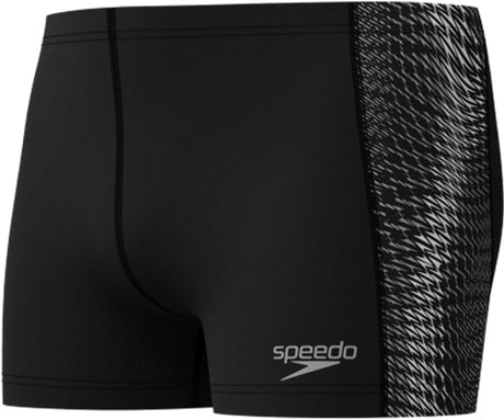 Speedo end+ tech panel aquashort heren - chloorbestendige zwemboxer heren - kleurvaste strakke zwembroek heren - sportzwembroek heren bestand tegen zonnebrandcrème - zwart grijs - xl