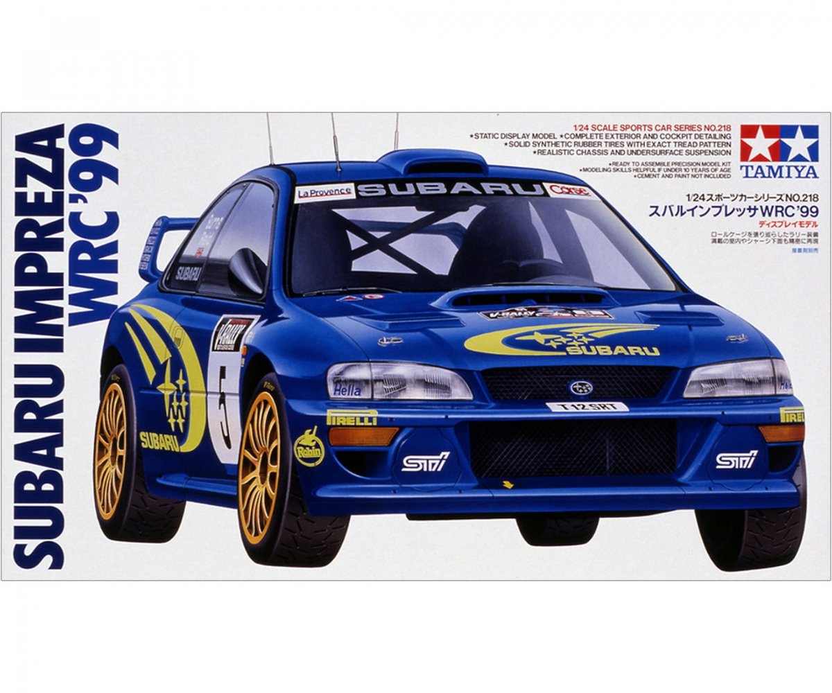 Tamiya modelsæt bil - 24218 subaru impreza wrc '99 plastik - 1:24 - modelfremstilling