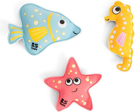 Bs legetøj pop-up dyr swimmingpool - pop-up legetøj fra 5 år - vandleg - badelegetøj - neopren dyr - 3 stk.