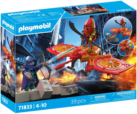 Playmobil | helte | hero drone vs evil ninja | legetøj fra 5 år | gave til børn | med dronelegefigurer til eventyrlige rollespil | 71833
