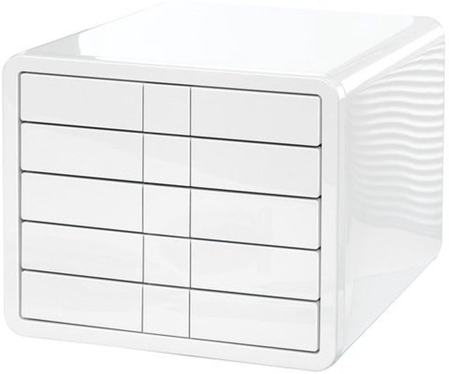 Han kommode - i-box - 5 lukkede skuffer - hvid - ha-1551-12