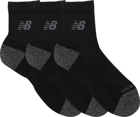 New balance aktive qtr strømper 3-pak unisex sportsstrømper - sorte