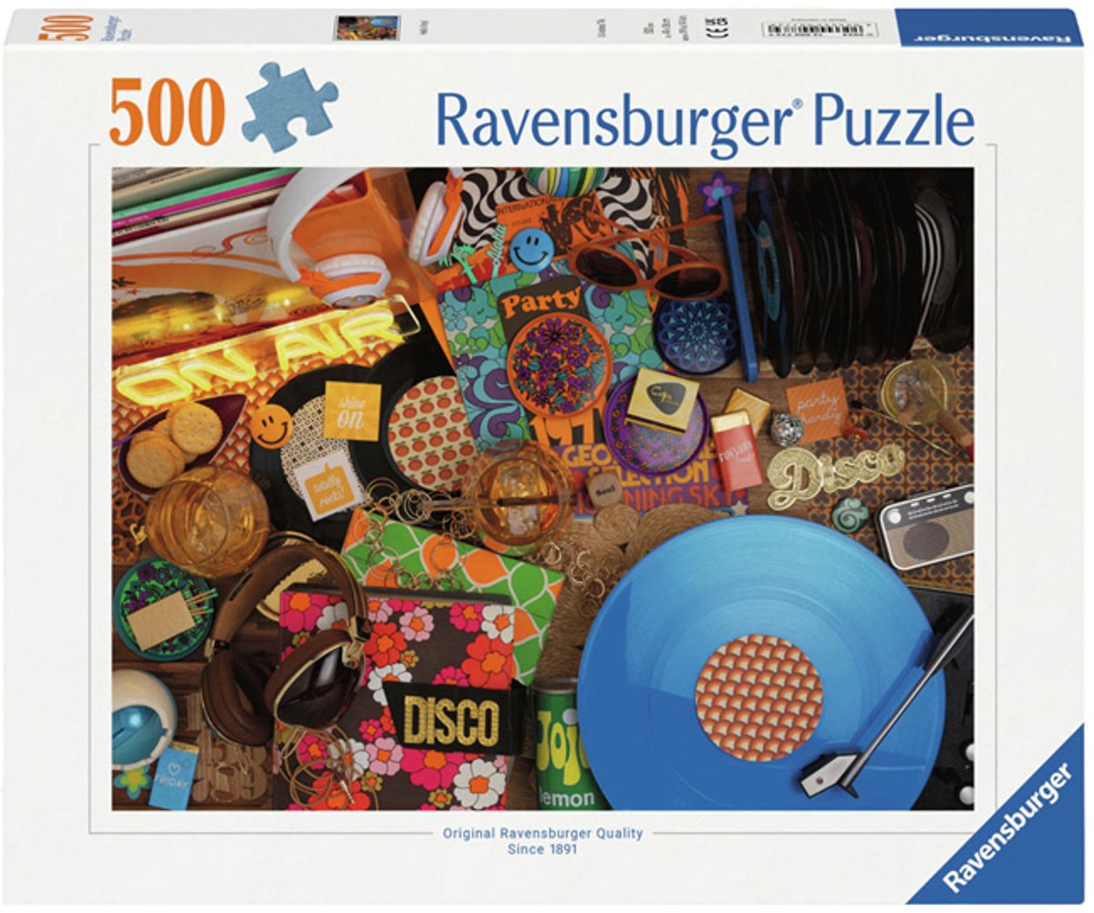 Ravensburger puslespil hej vinyl 500 stykker musik retro.