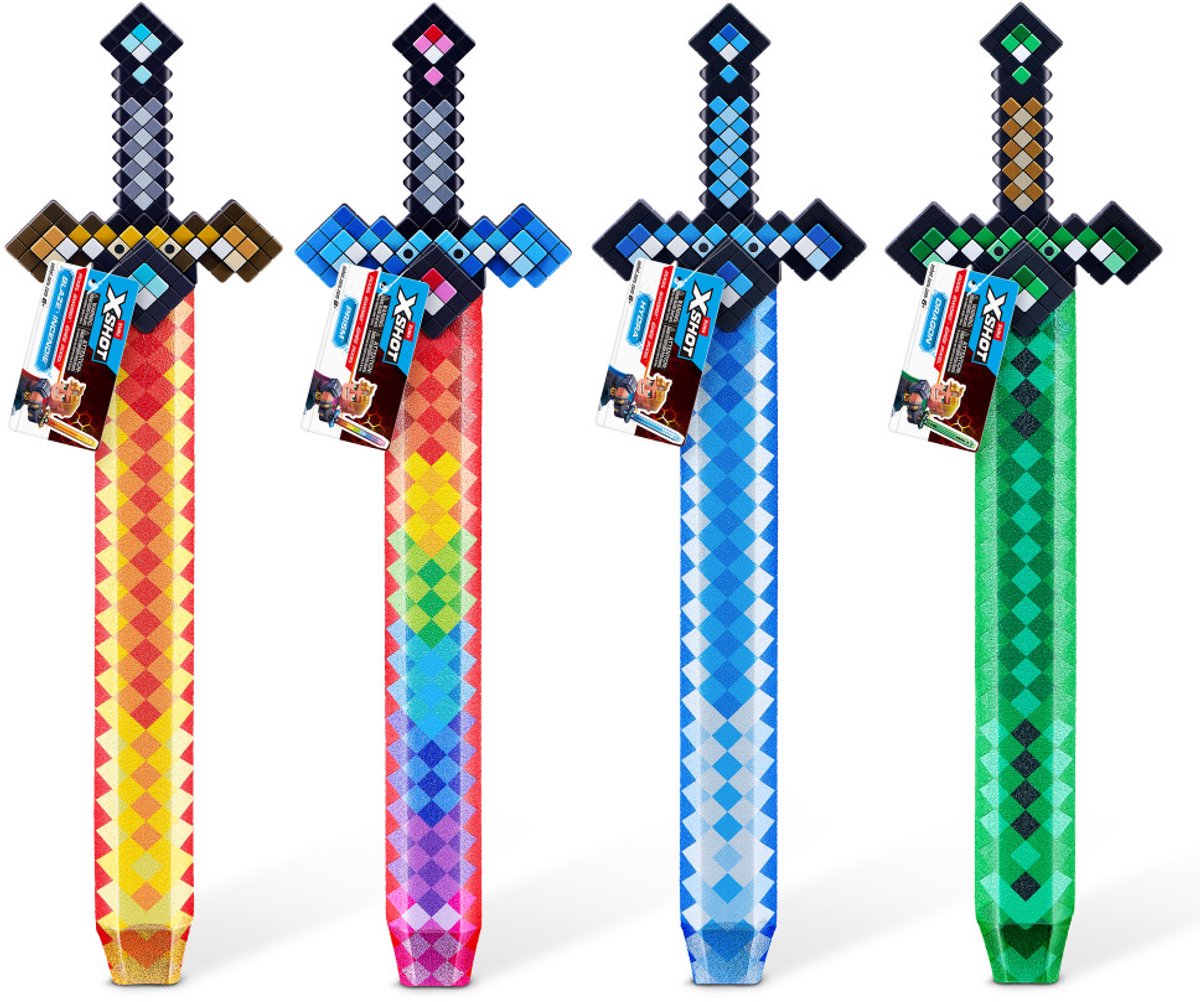 Xshot rollespil pixelsværd - 4 stykker zuru