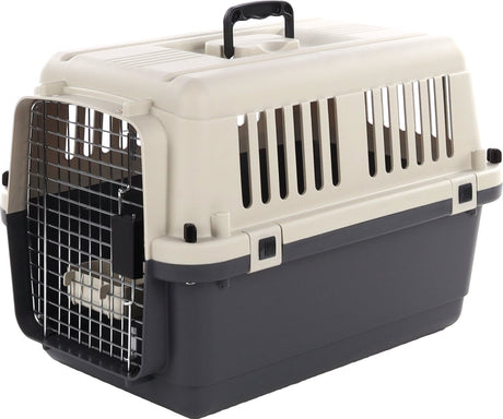 Flamingo transportkasse hund s 61×40×41 cm – transportbur nomad mørkegrå