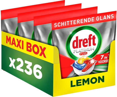 Dreft platin plus citron opvasketabletter - anti-kedelig teknologi - 4 x 59 stykker