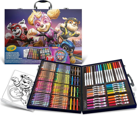 Crayola - hobbypakke - paw patrol mægtig filmfarveetui - sæt med 128 dele
