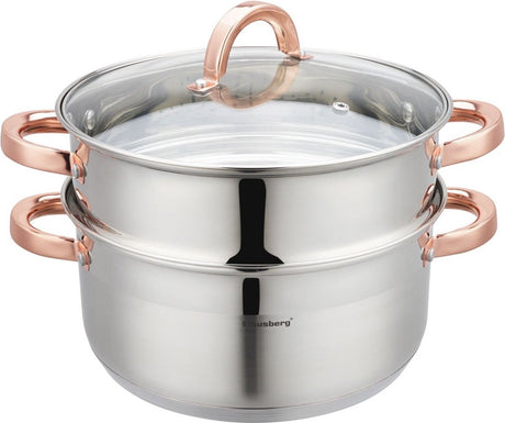 Klausberg 7734 - dampgryde - 3 dele - 24 cm - 5 liter - rustfrit stål - alle varmekilder