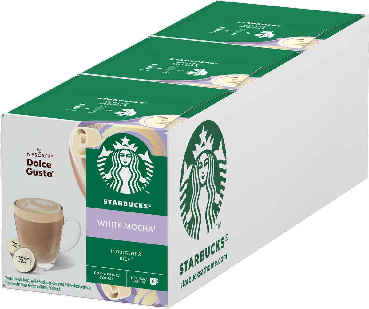 Starbucks by dolce gusto kapsler hvid mokka - 36 kaffekopper til 18 kopper kaffe