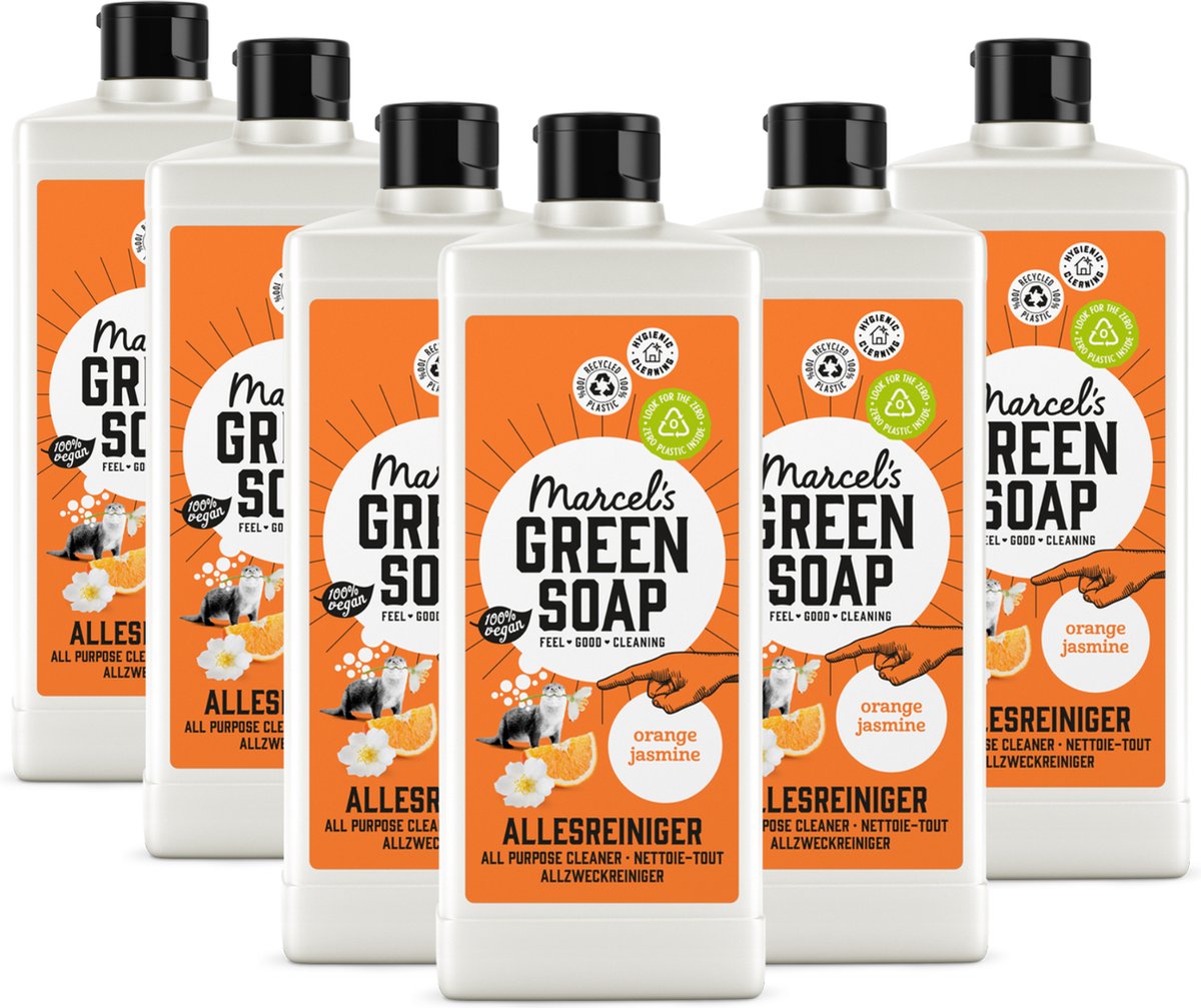 Marcel's green soap allesreiniger - sinaasappel jasmijn - 6 x 750ml