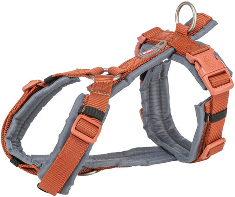 Trixie Dog Harness Premium Draw Rust Brown Graphite Gray
