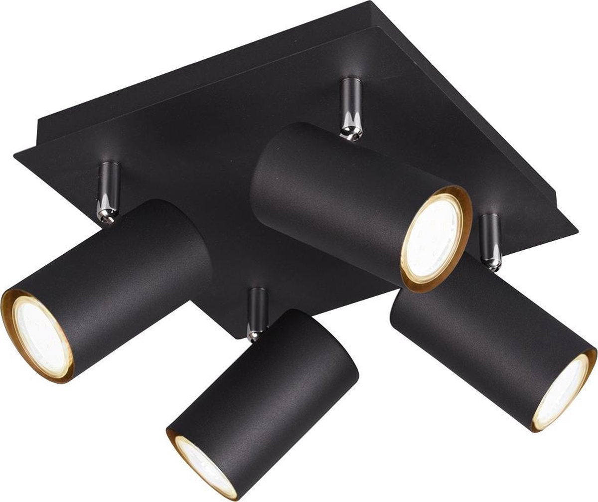 Trio marley - spot - sort mat - ekskl. 4x gu10 3w