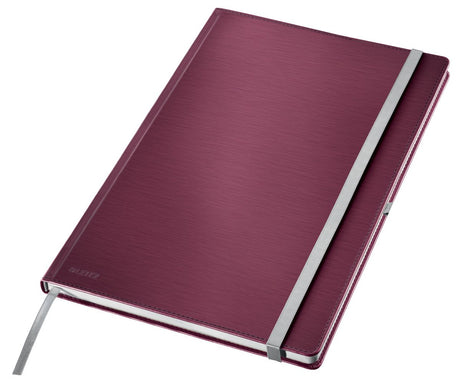 Leitz stil notesbog A4 styret - med hardcover - 100 gram papir - granatrød