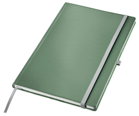 Leitz style notesbog A4 styret - med hardcover - 100 gram papir - havgrøn