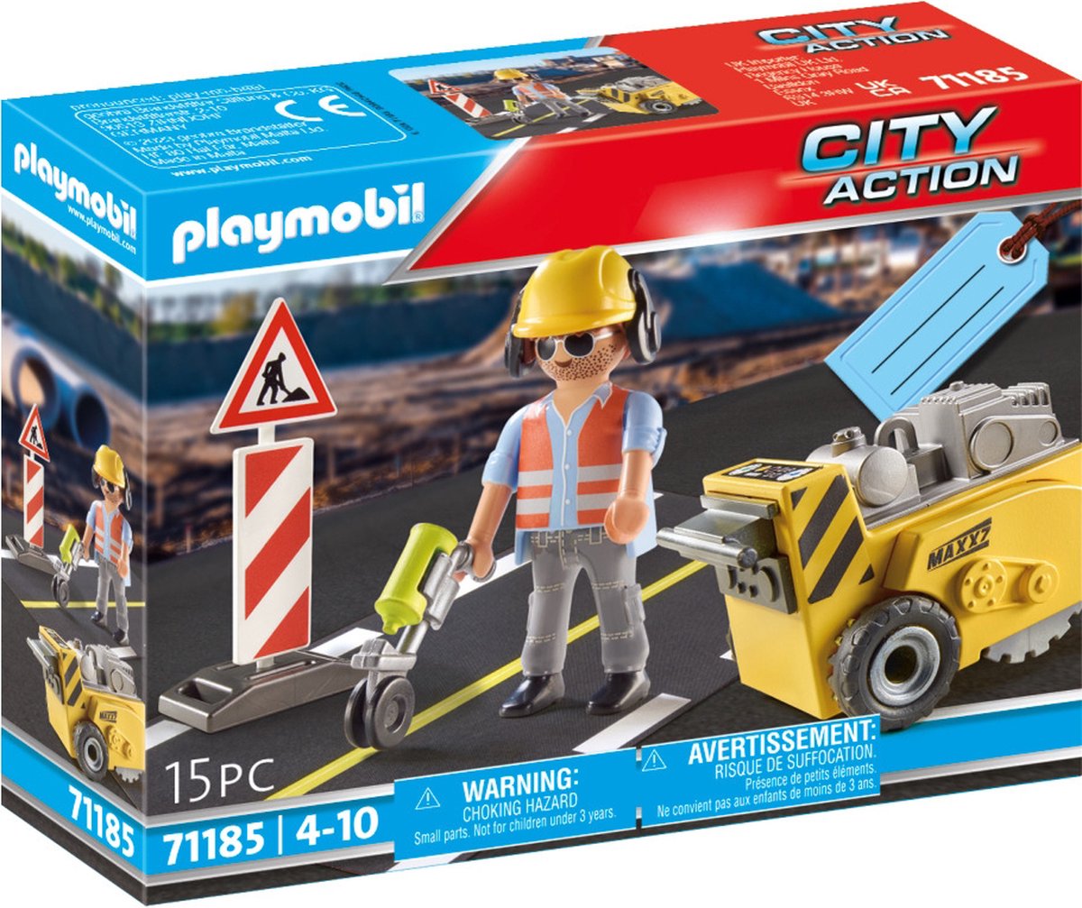 Playmobil city action bygningsarbejder med kantskærer - 71185