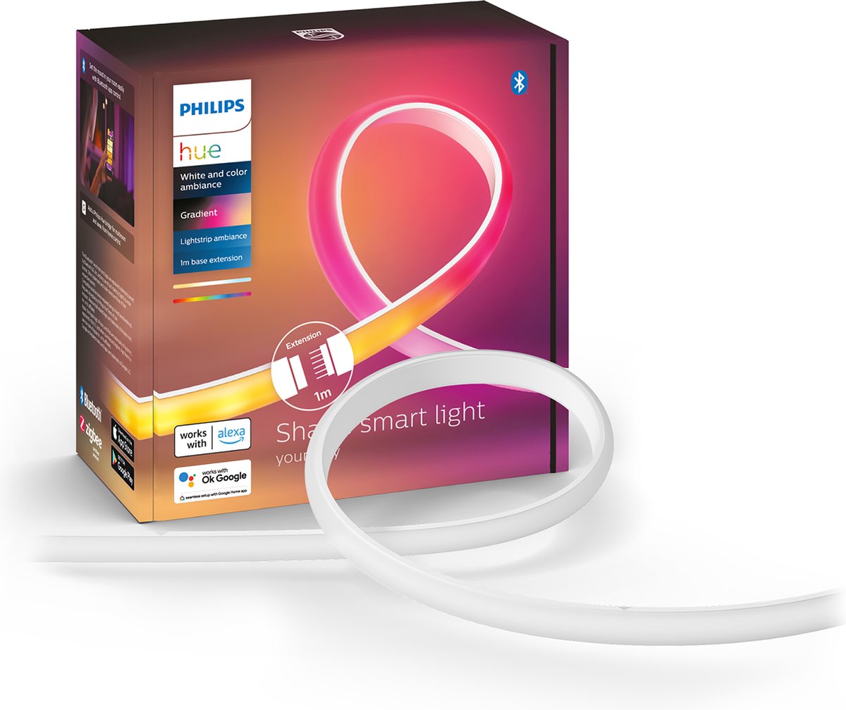 Philips Hue gradient lysbånd 1 meter forlængelse - hvid og farve stemning - Bluetooth