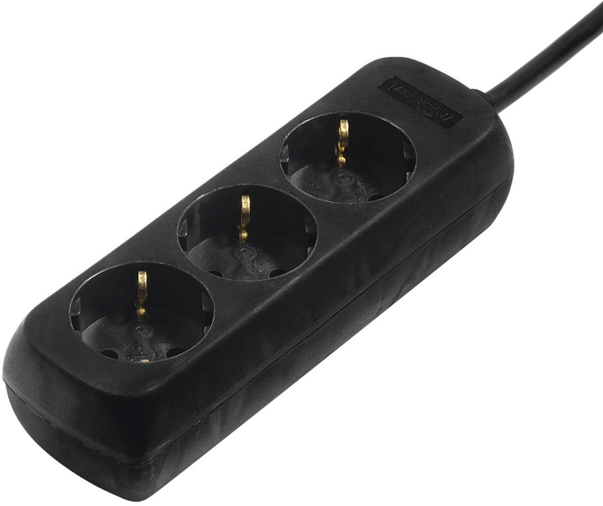Hama strømskinne - 3-vejs - 5m kabel - sort