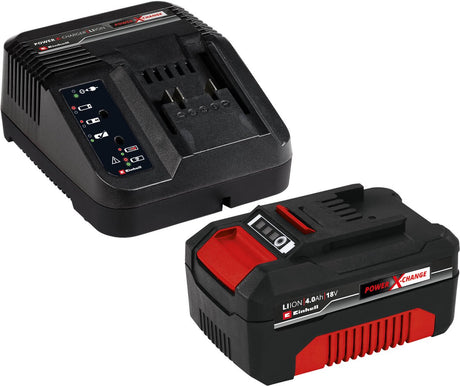 Einhell 18 v 4,0 ah power x-change startsæt - 1x 4,0 ah batteri og hurtigoplader - universal til alle power x-change maskiner
