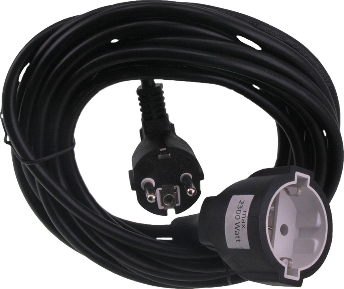 Q-link forlængerkabel - jordet - 3500w - 3 x 1,5 mmâ² - 5 m - sort
