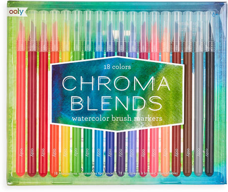 Ooly - chroma blandinger - akvarel pensel tuscher - akvarel sæt 18 farve tuscher