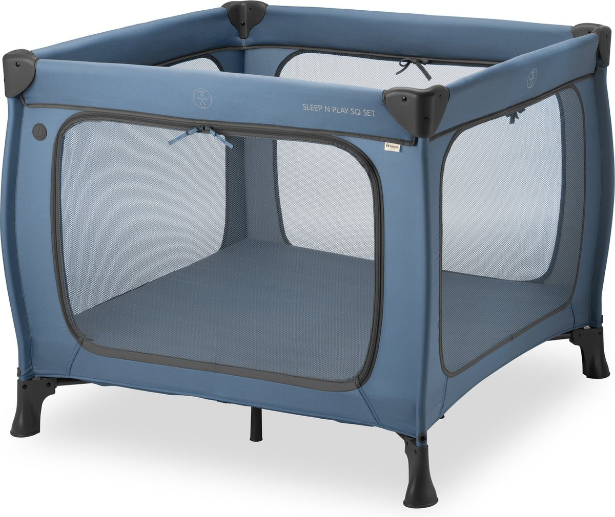 Hauck sleep n play sq sæt - campingseng - ekstra stor passage - mørkeblå