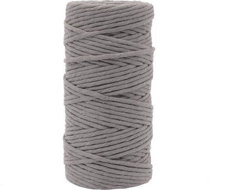 Vaessen creative macrame touw - donkergrijs - 3mmx100m