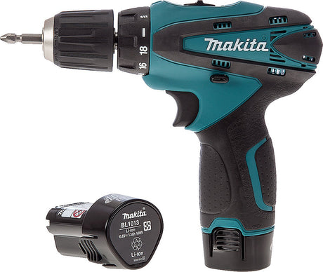 Makita df330dwe akku boremaskine - 10,8v - 1,3 ah li-ion - inkl. 2 batterier