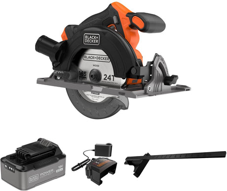 Black+decker 18v børsteløs rundsav 165mm (med 4,0ah batteri og oplader) blccs78m1-qw