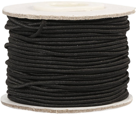 Creativ firma elastik tykkelse 1mm sort, 25m