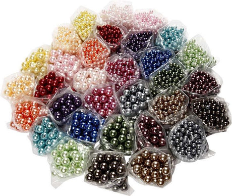 Creativ virksomhed https: www.cchobby.nl pearls-d-6-10-mm-hole size-1-5-2-mm-ca-640-3040-piece-diverse-colors-32x20-gr-1-box