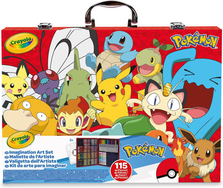 Crayola - Pokémon kunstner kuffert, kreativt sæt med 115 dele, fra 5 år
