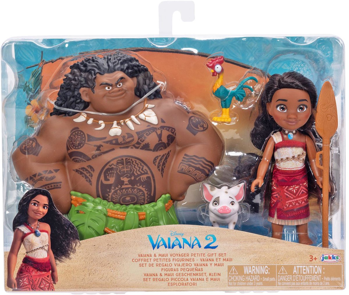 Jakks disney moana 2 moana maui 15 cm lille dukke gavesæt dukke legesæt